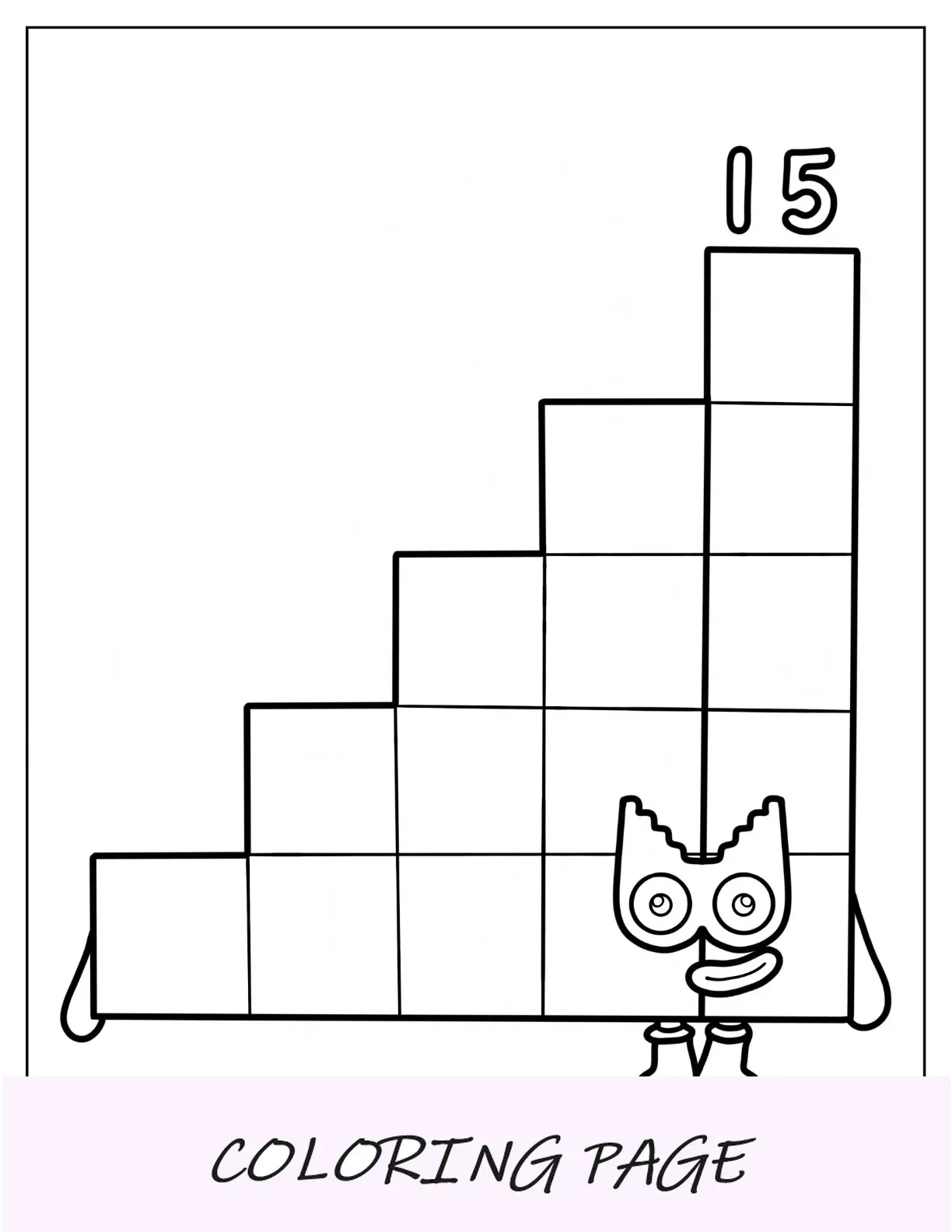 Página para colorir de blocos numéricos 15