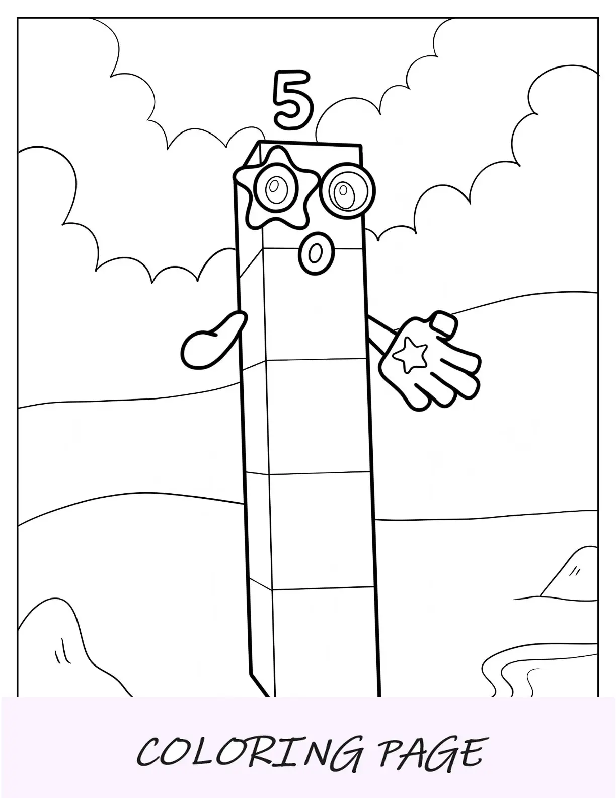 Numberblocks para colorir página 5 dançando