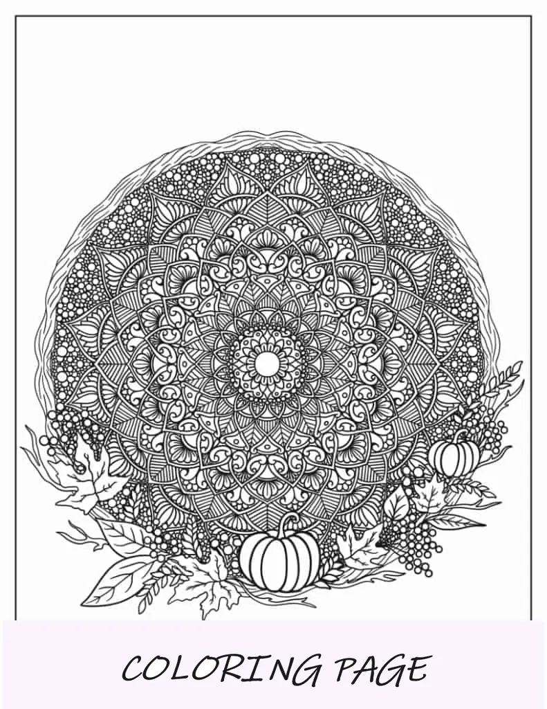 Mandala intrincada de Ação de Graças