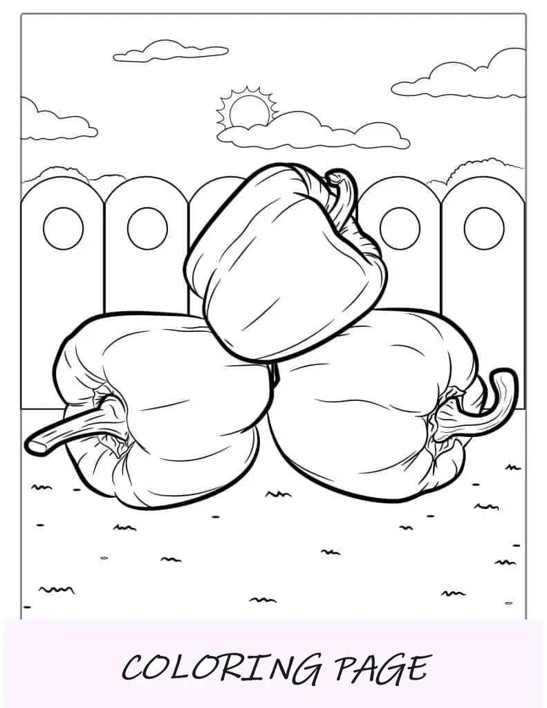 Dibujos De Pimientos Para Colorear