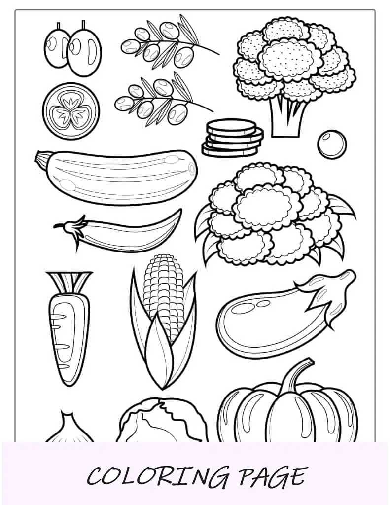 Esquema de verduras populares