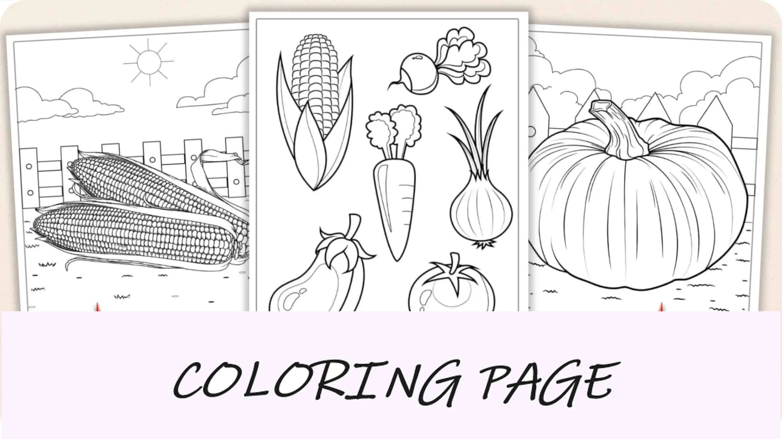 Páginas para colorear de verduras Imagen destacada