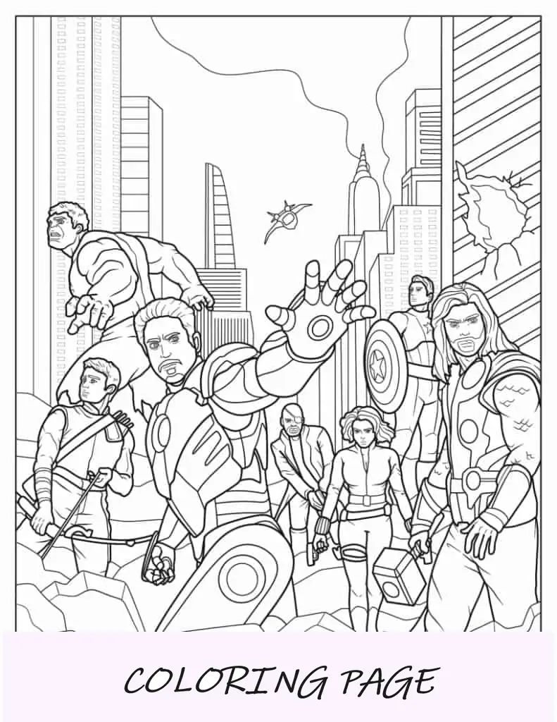 Thanos com a manopla do infinito para colorir
