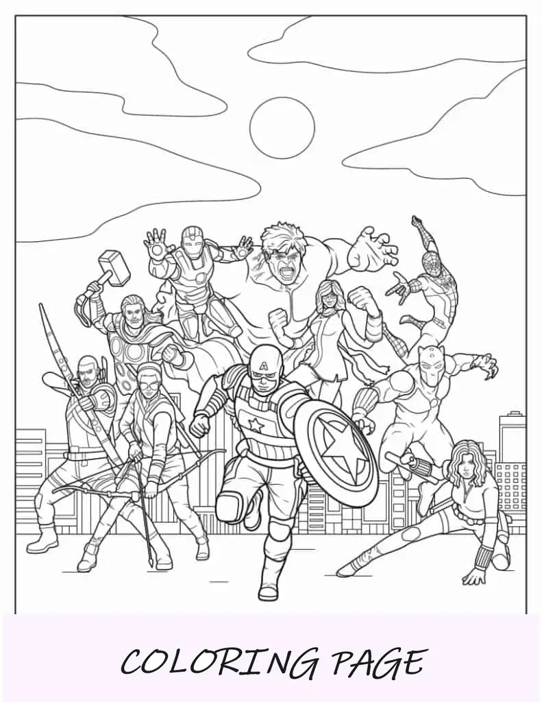 Super-herói Hawkeye para colorir