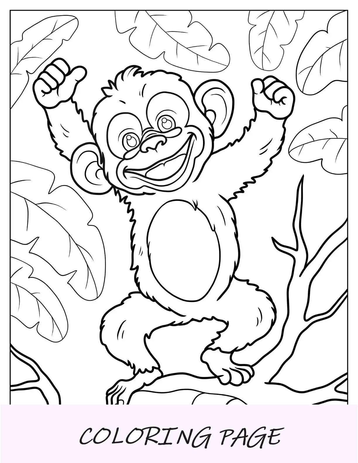 Página para colorir de macaco dançante