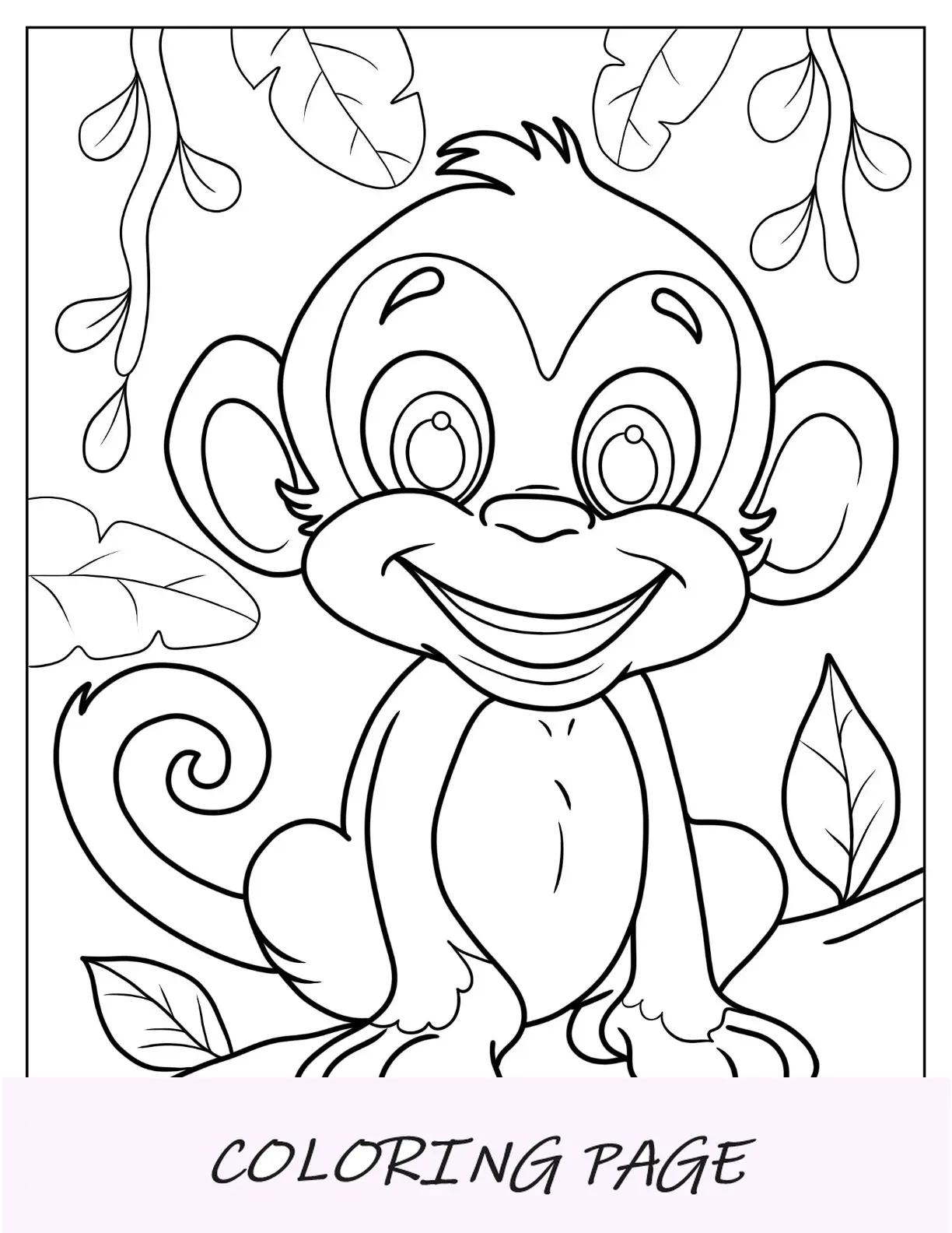 Desenho de macaco sorridente para colorir