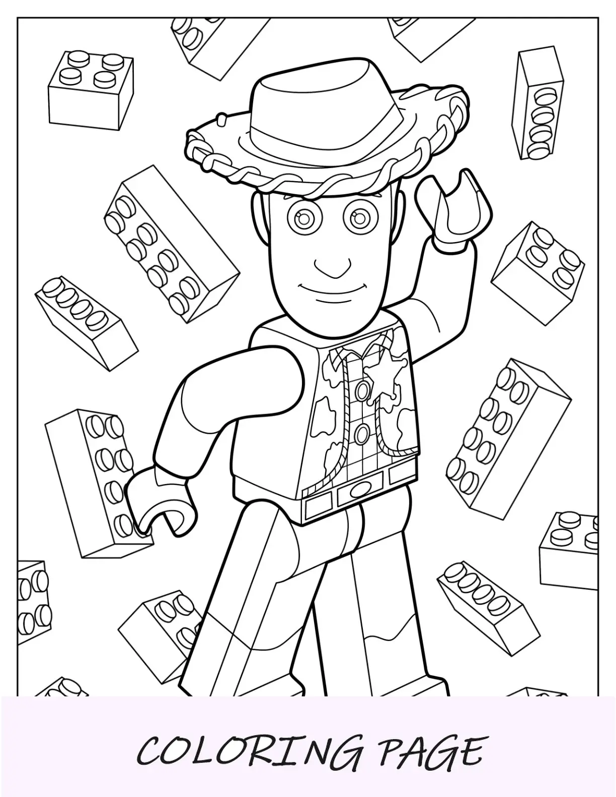 Pagina da colorare di Woody in sella a Bullseye