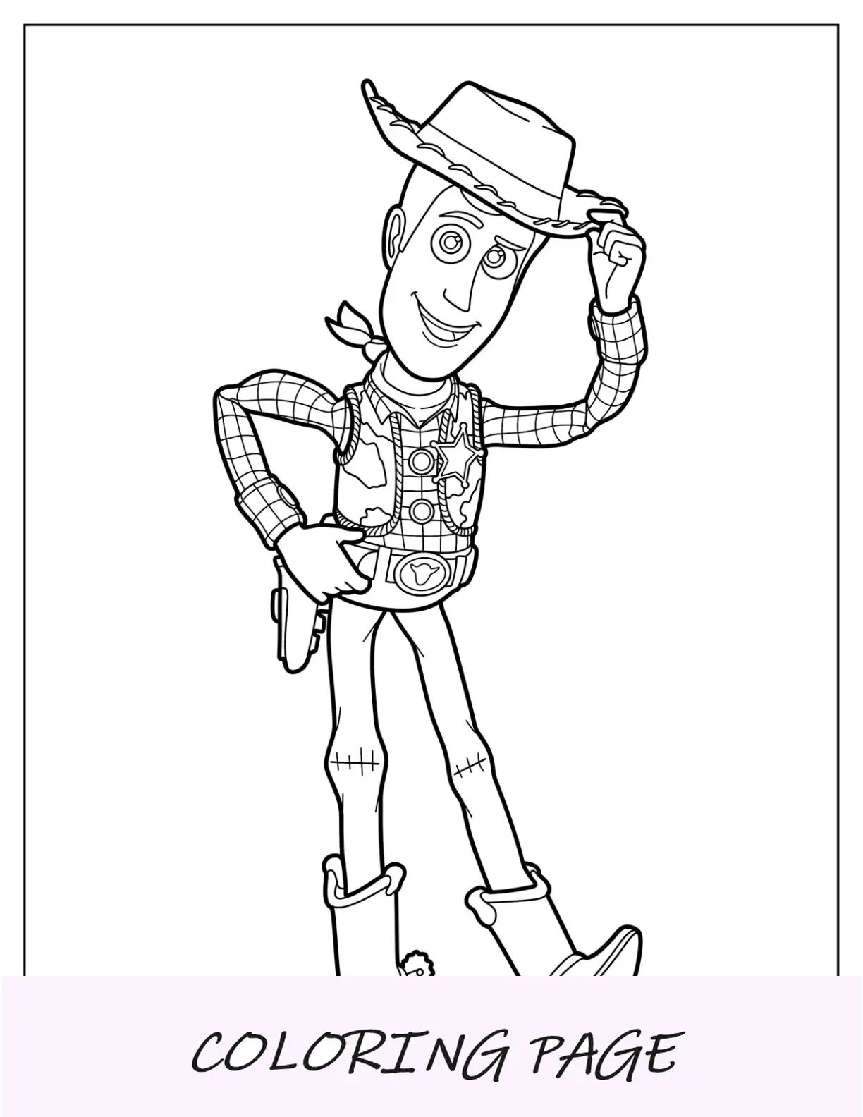 Pagina da colorare dello sceriffo Woody Lego
