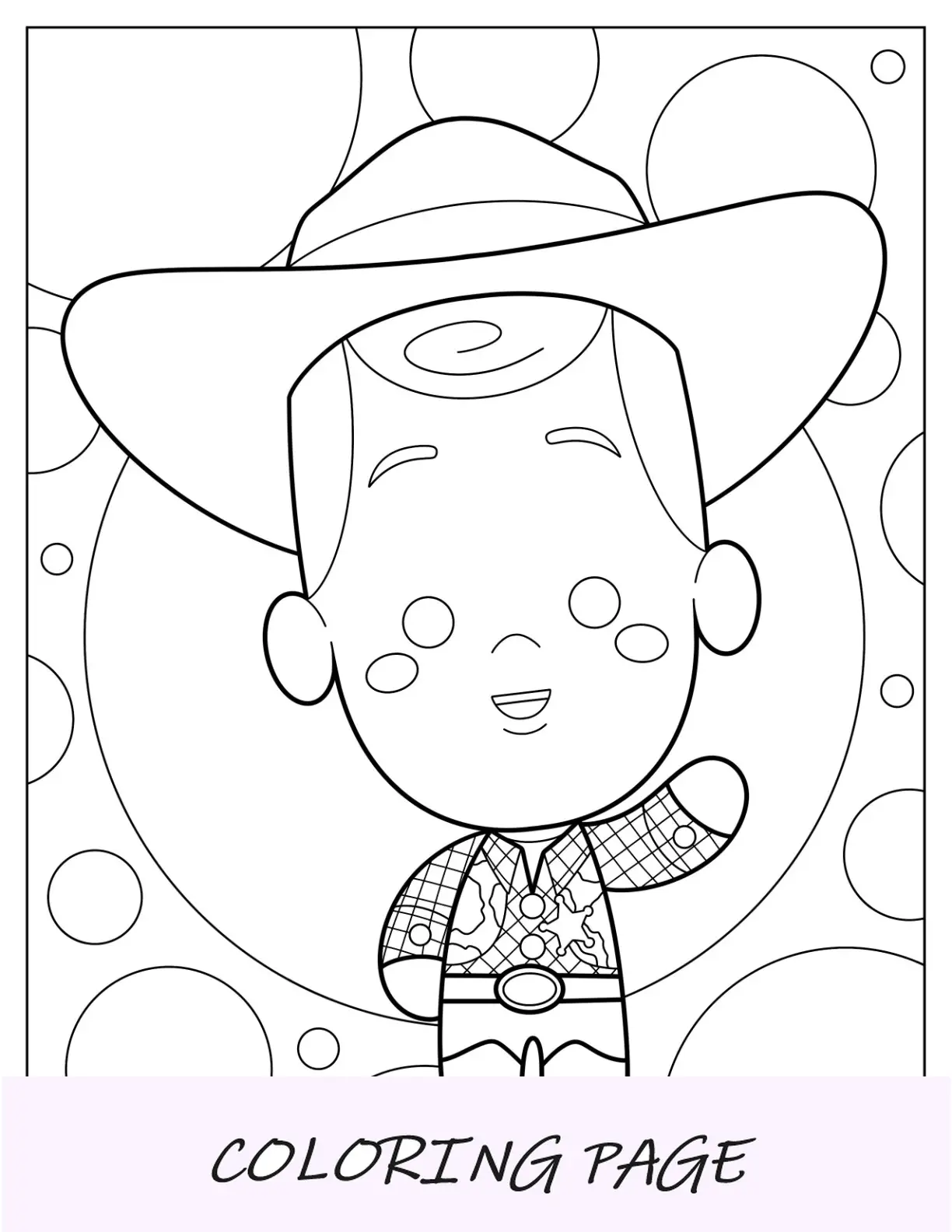 Pagina da colorare Buzz e Woody davanti allo sfondo della nuvola