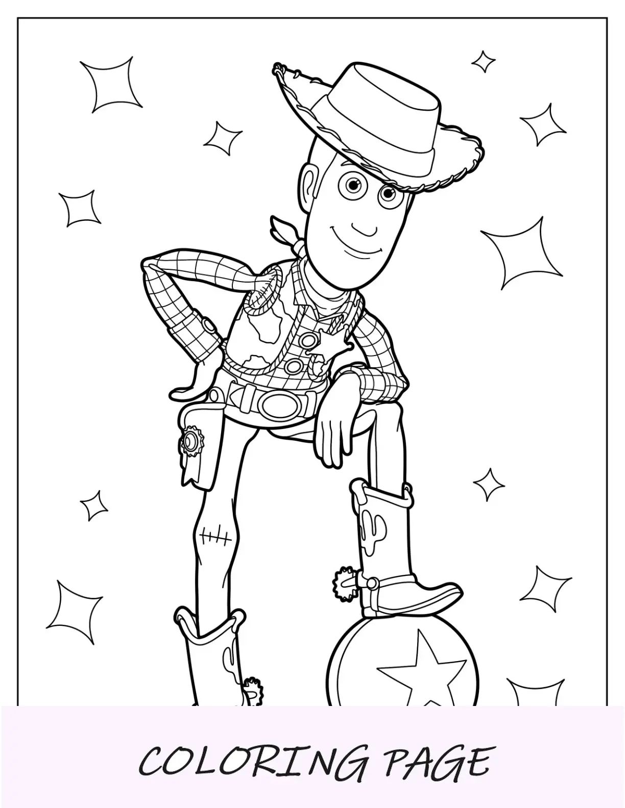 Woody da colorare di Bo Peep che cavalca il drago Toy Story 4