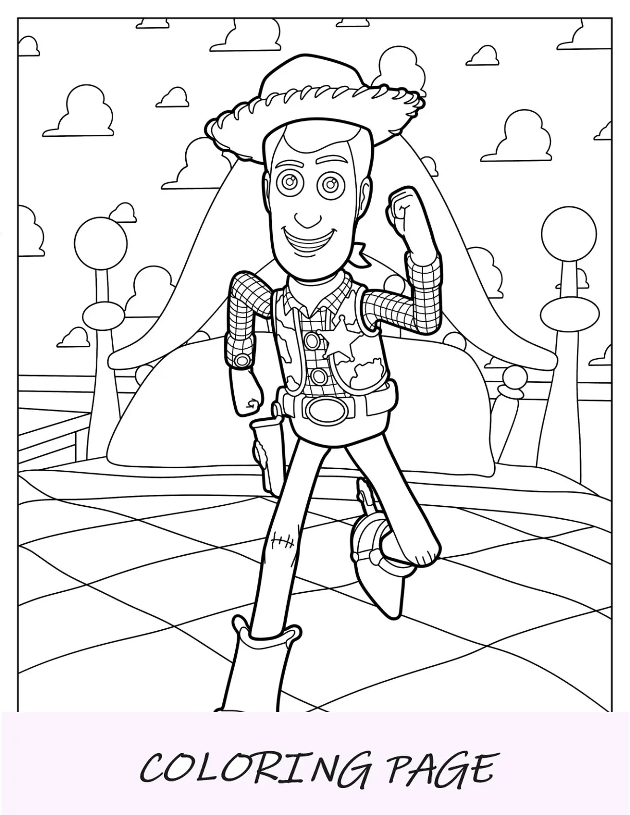 Bella Bo Peep con la pagina da colorare di Woody