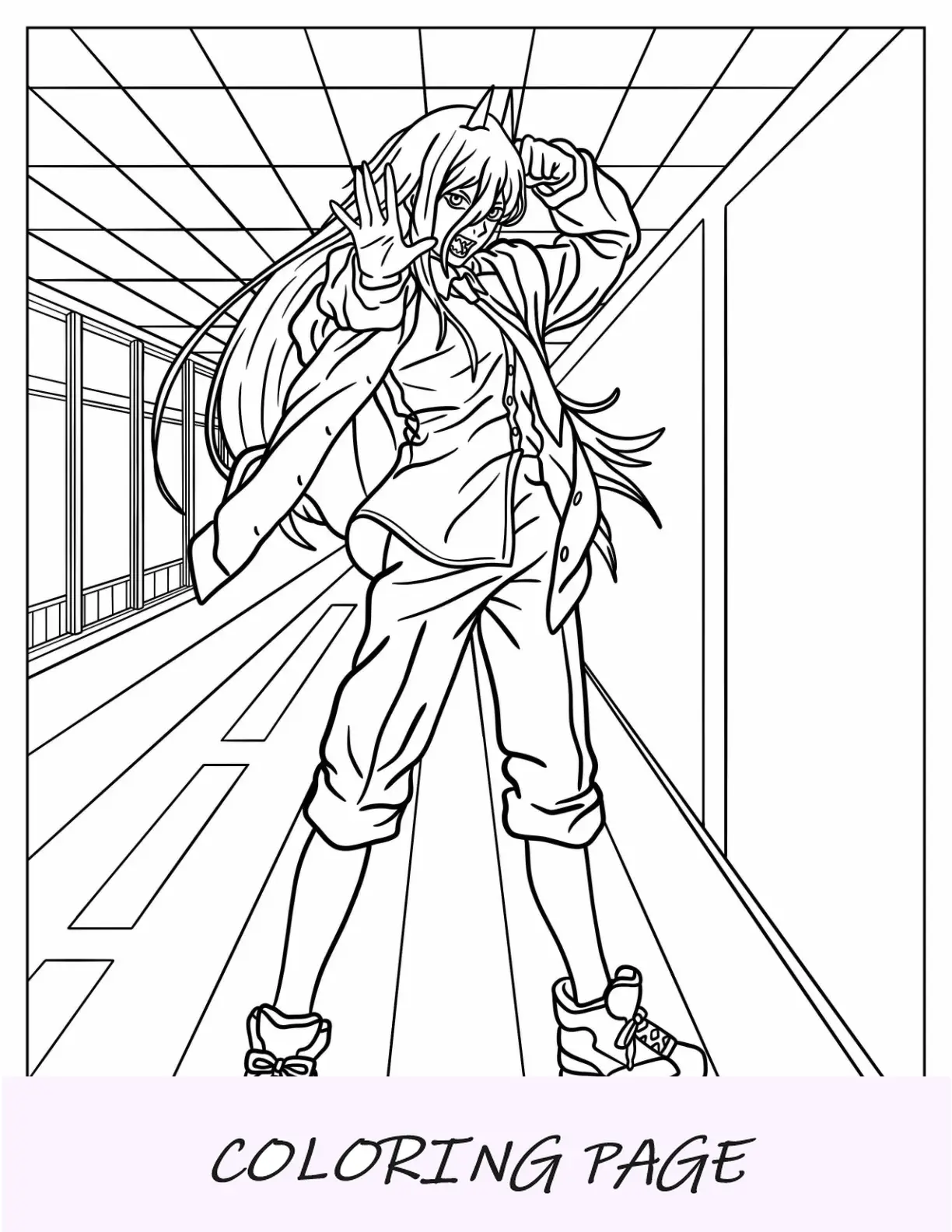 Desenho do Homem Serra Elétrica Chibi para colorir para crianças
