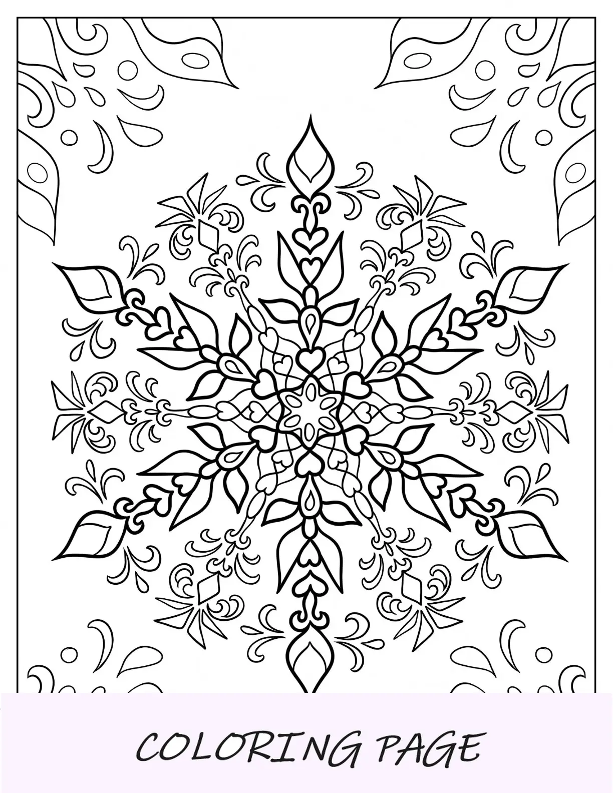 Kompliziertes Schneeflocken-Malvorlagen-Mandala