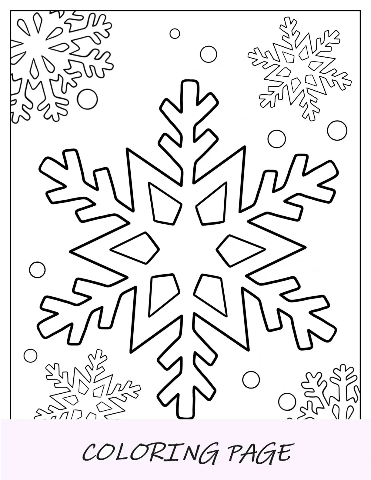Einfache Schneeflocken-Malvorlage für Kinder