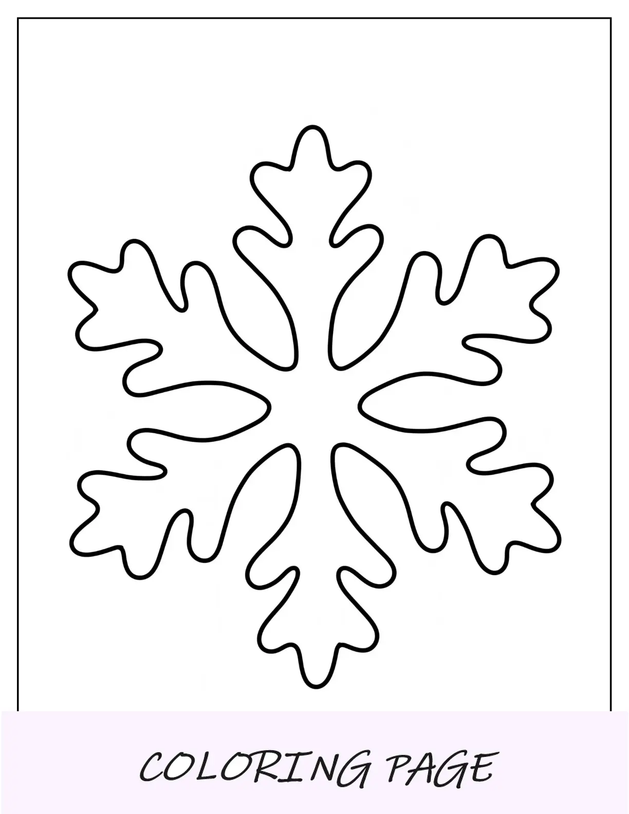 Einfache Farnartige Schneeflocken-Malseite