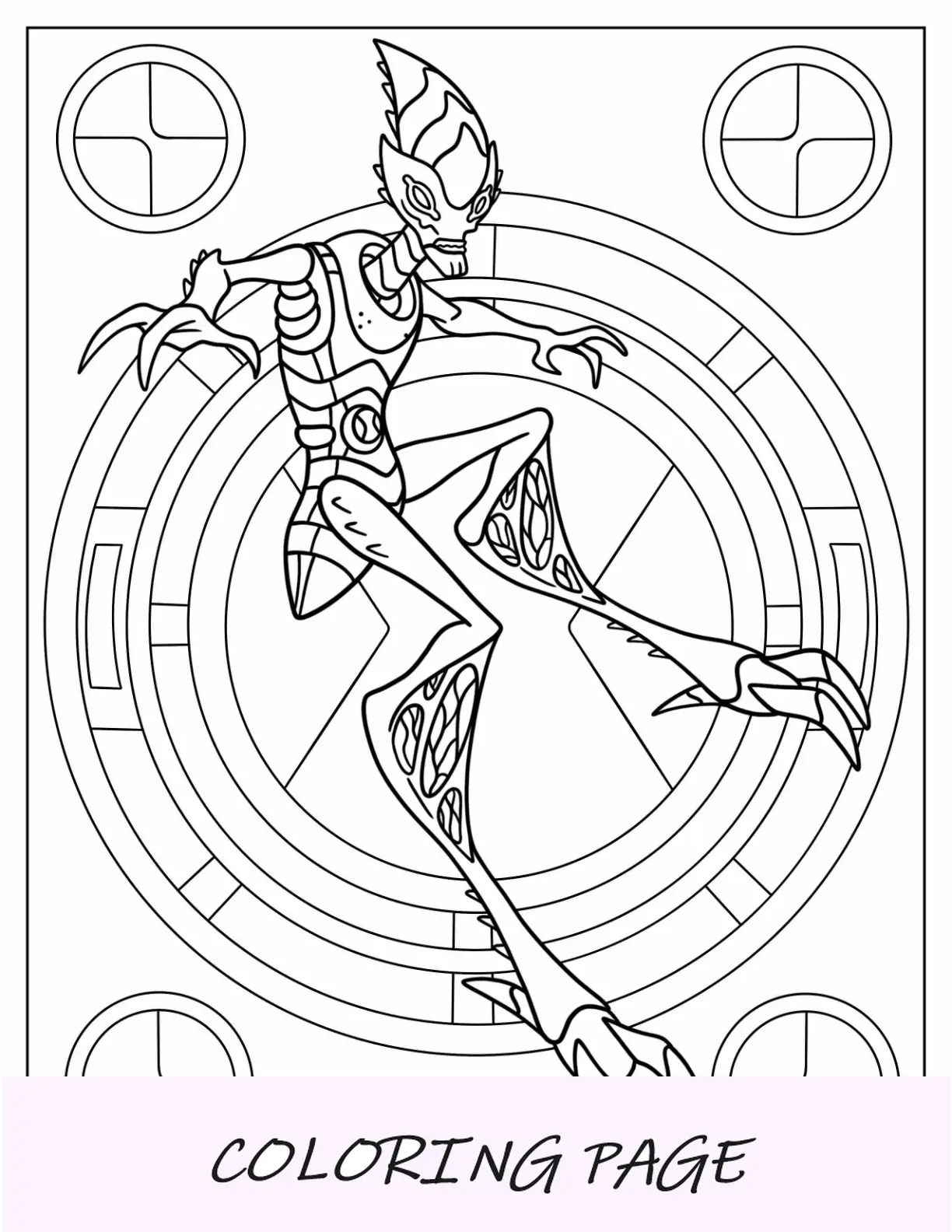 Dibujos Para Colorear De Ben 10 De Crashhopper Saltando
