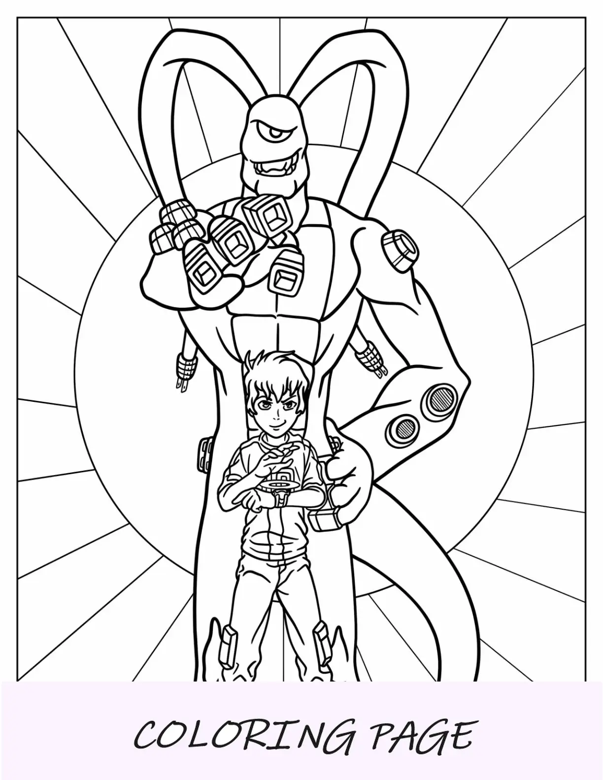 Ben 10 Para Colorear De Feedback Alien Parado Detrás De Ben