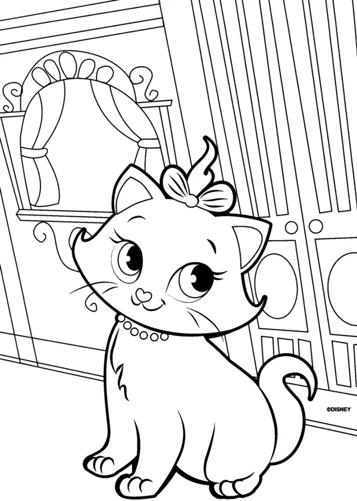 Kawaii Cat Coloring Pages