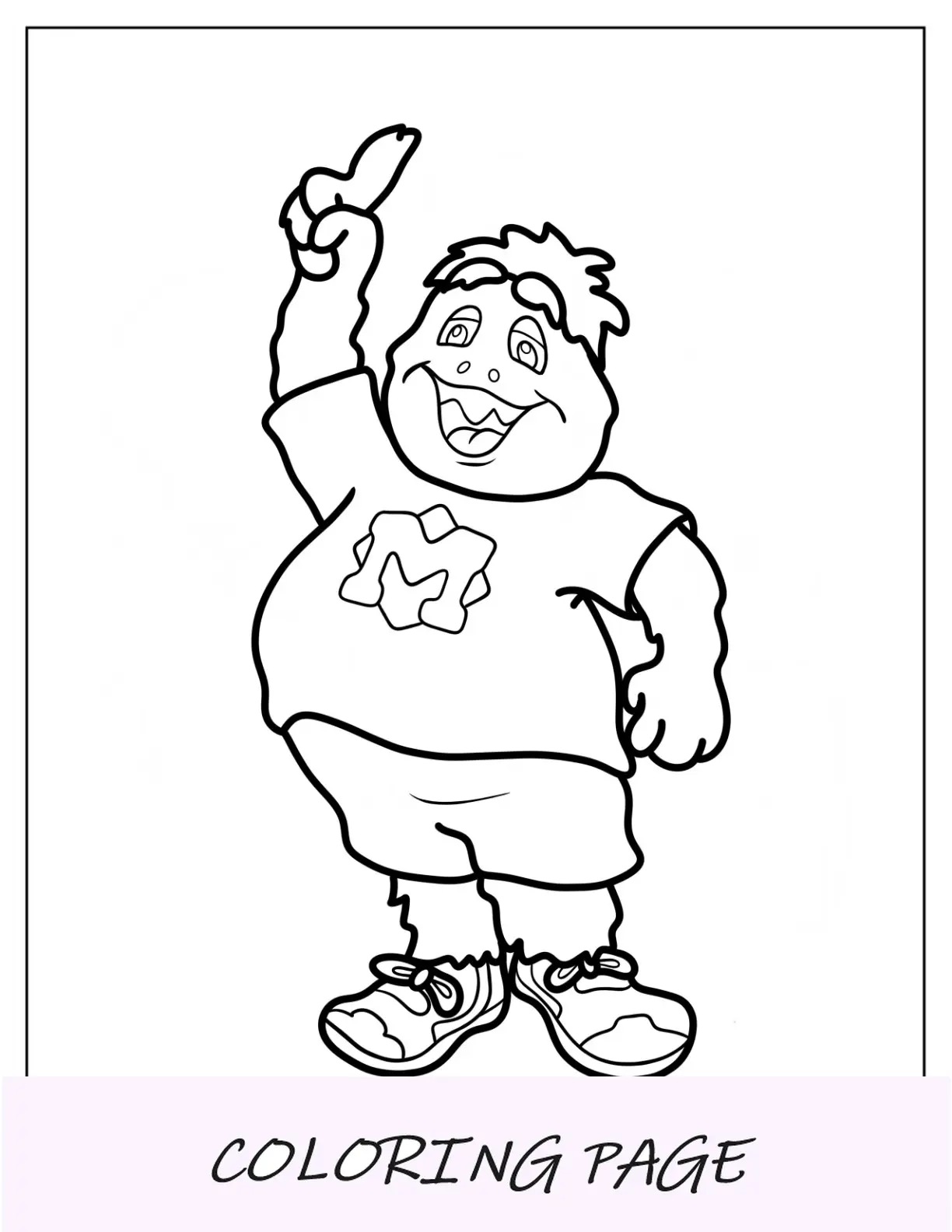 Página para colorir de Chuck E. Cheese com esboço fácil do Sr. Munch para crianças em idade pré-escolar