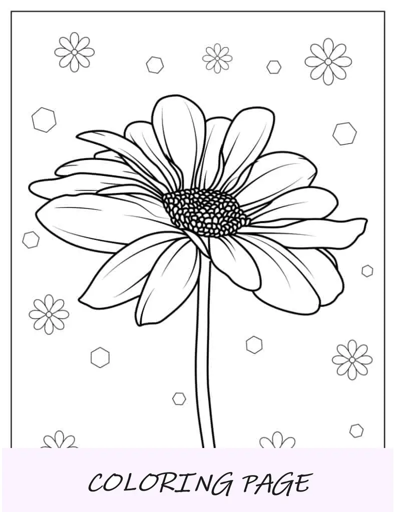 Página para colorir Gérbera Margarida