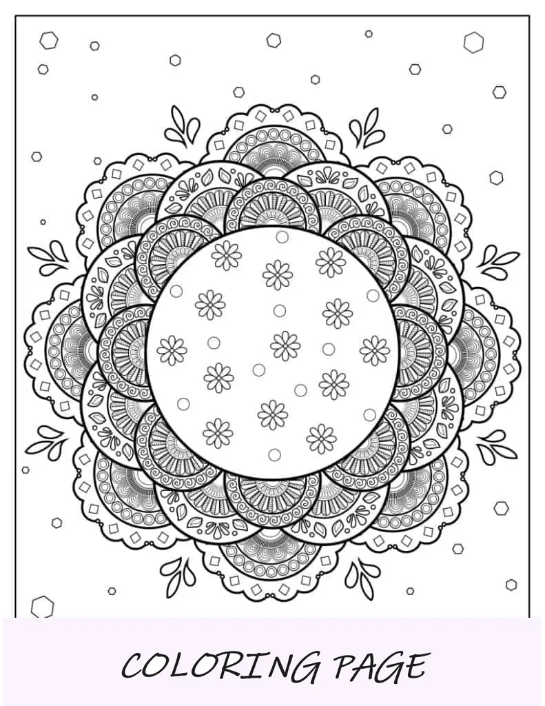 Página para colorir Mandala Margarida