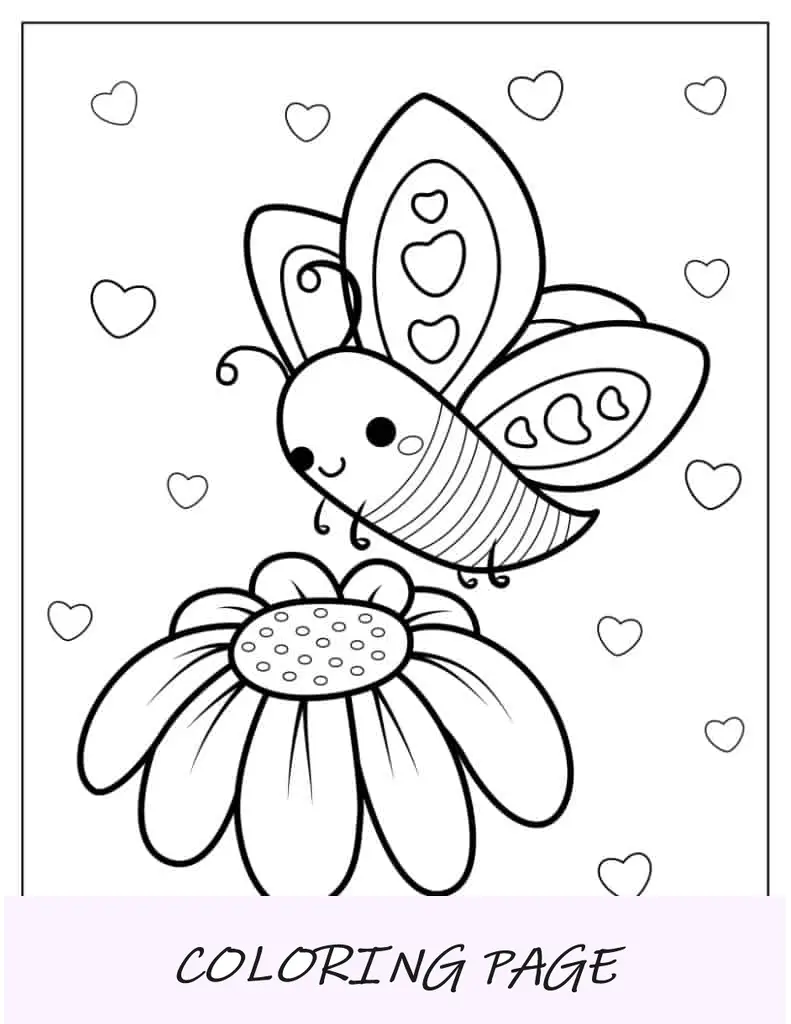 Adorável borboleta e flor margarida