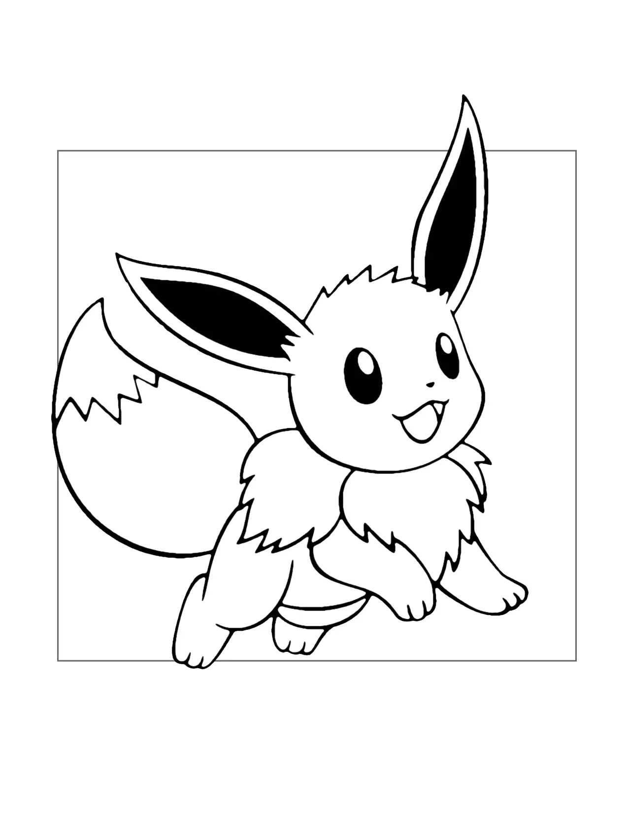 Happy Eevee Coloring Page
