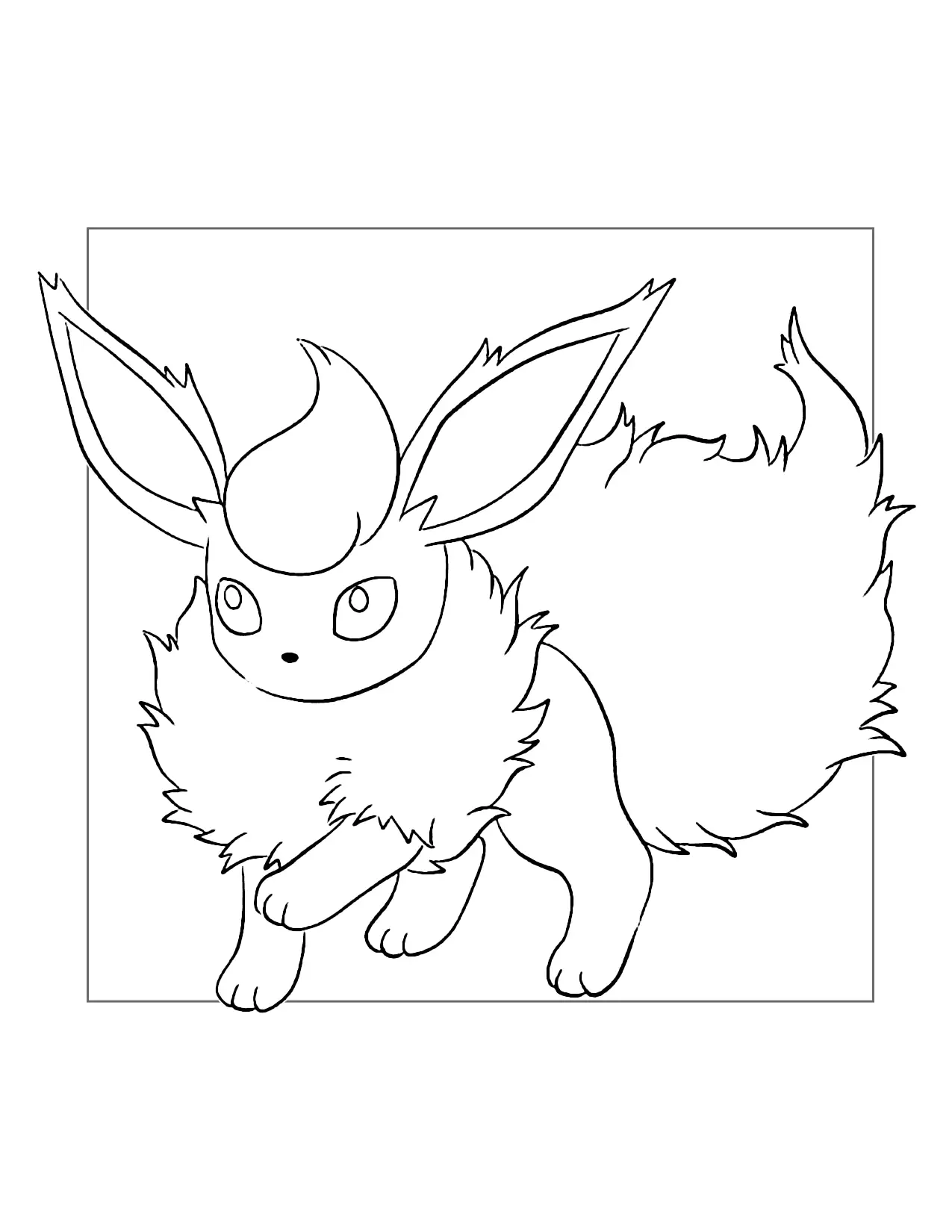 Flareon Eevee Evolution Coloring Page
