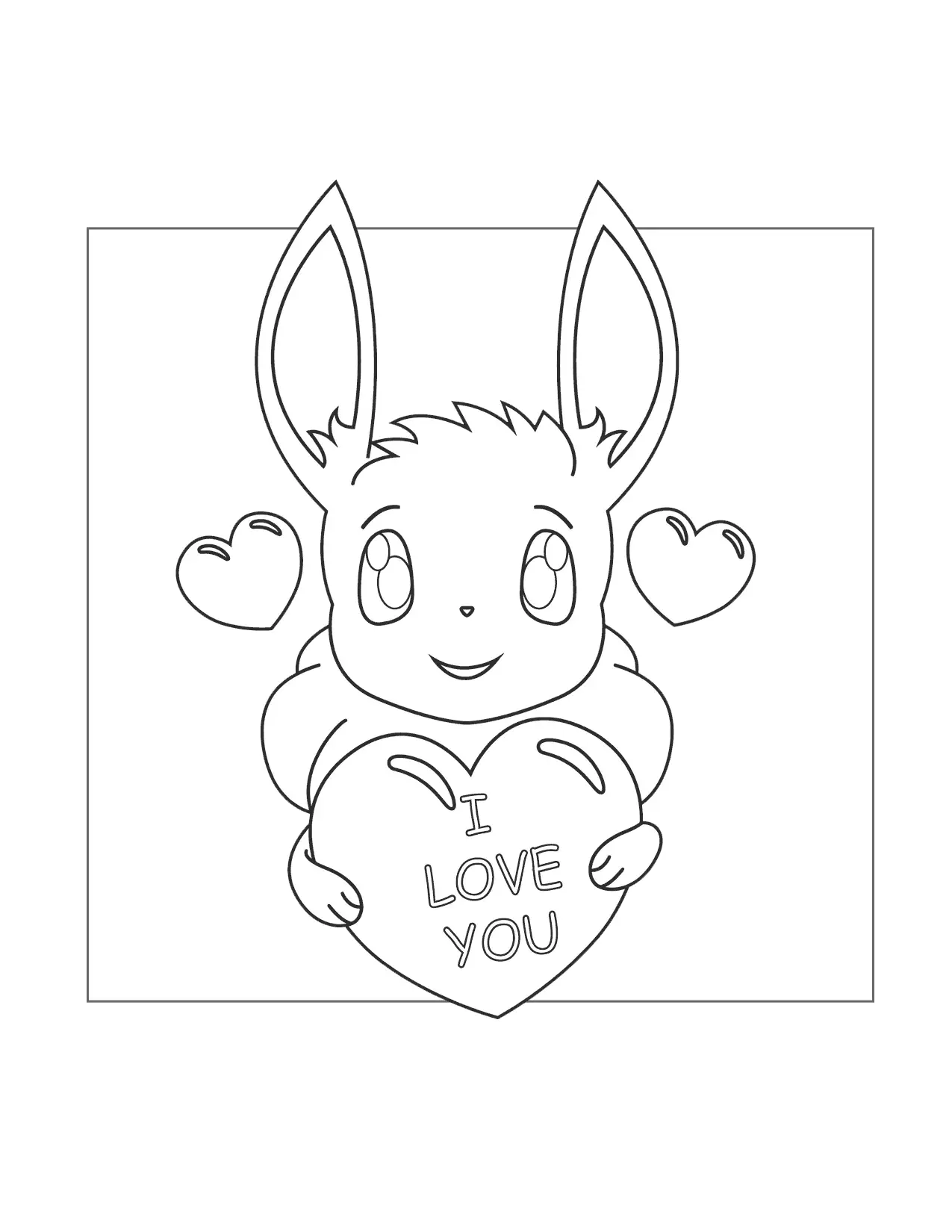 Eevie Loves You Coloring Page