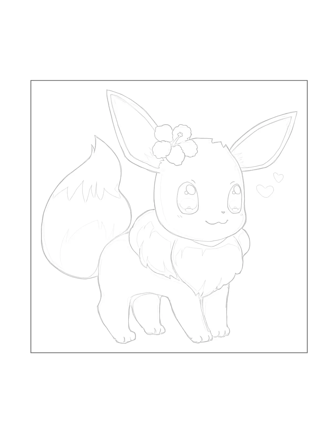 Eevee Traceable Coloring Page