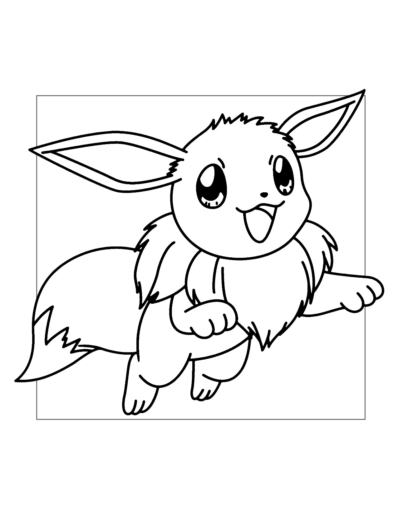Eevee Jumps Coloring Page