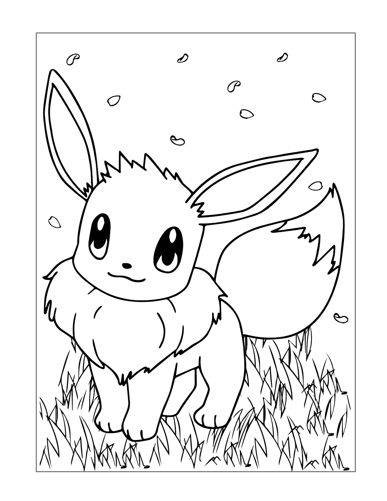 Eevee In The Grass Coloring Page