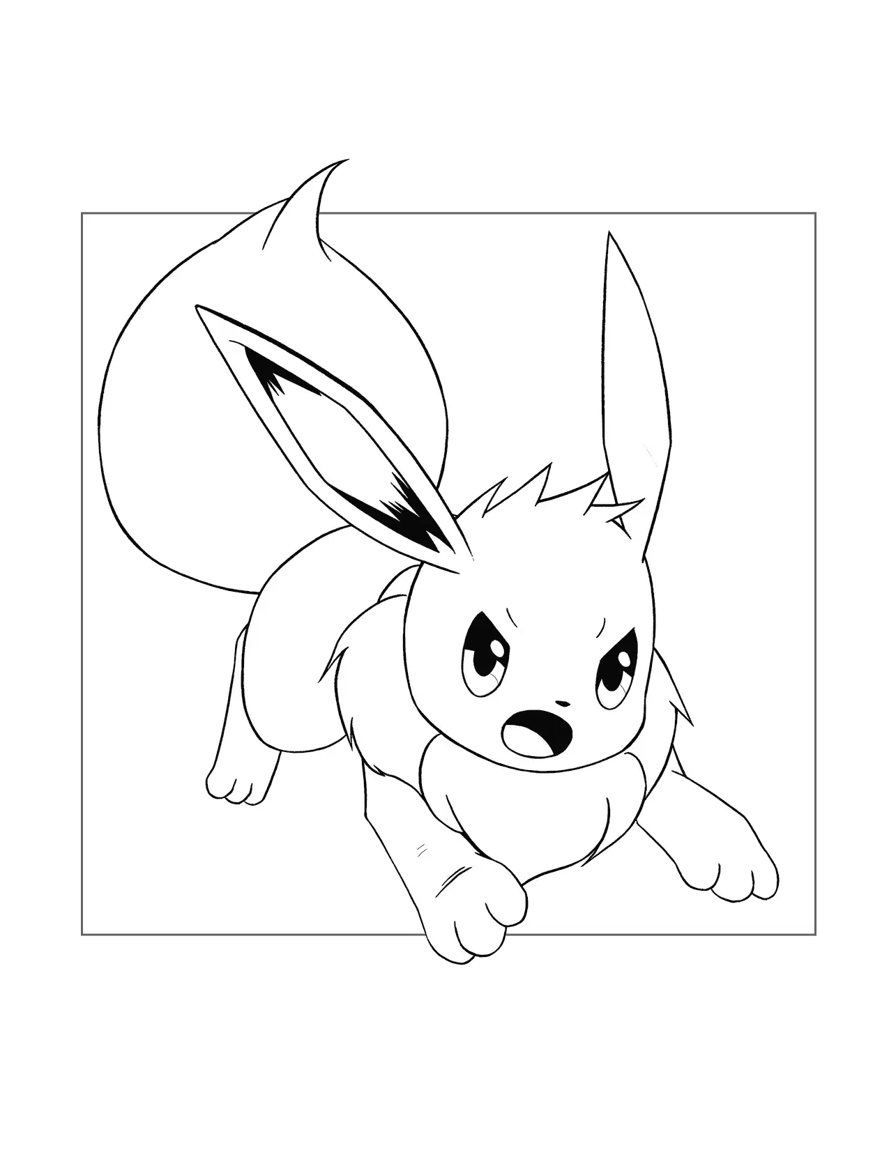 Eevee Gets Serious Coloring Page