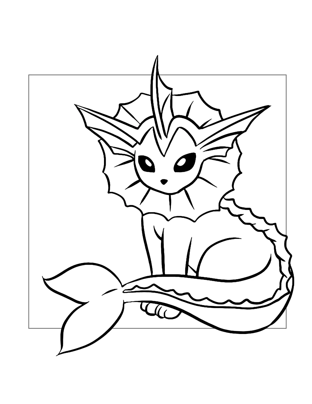Vaporeon Eevee Evolution Coloring Page