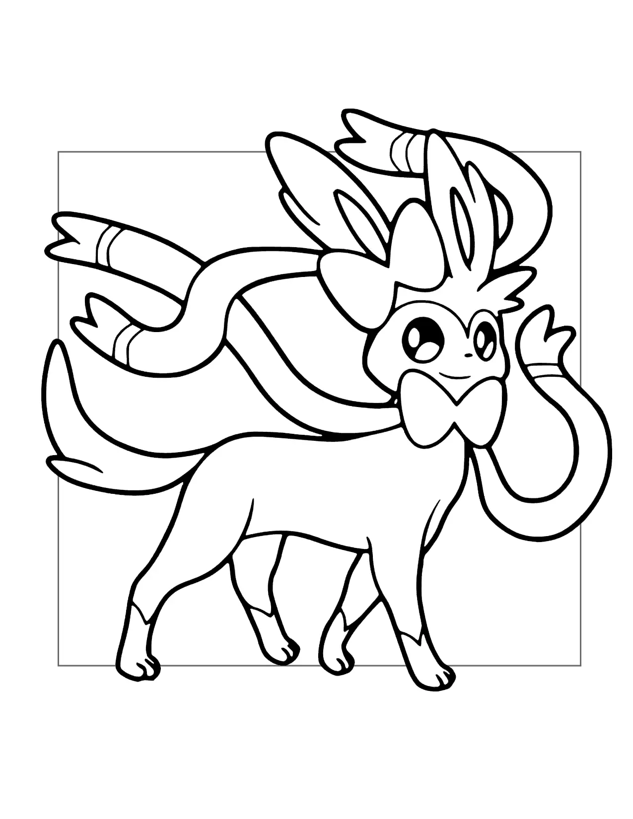 Cute Sylveon Coloring Page