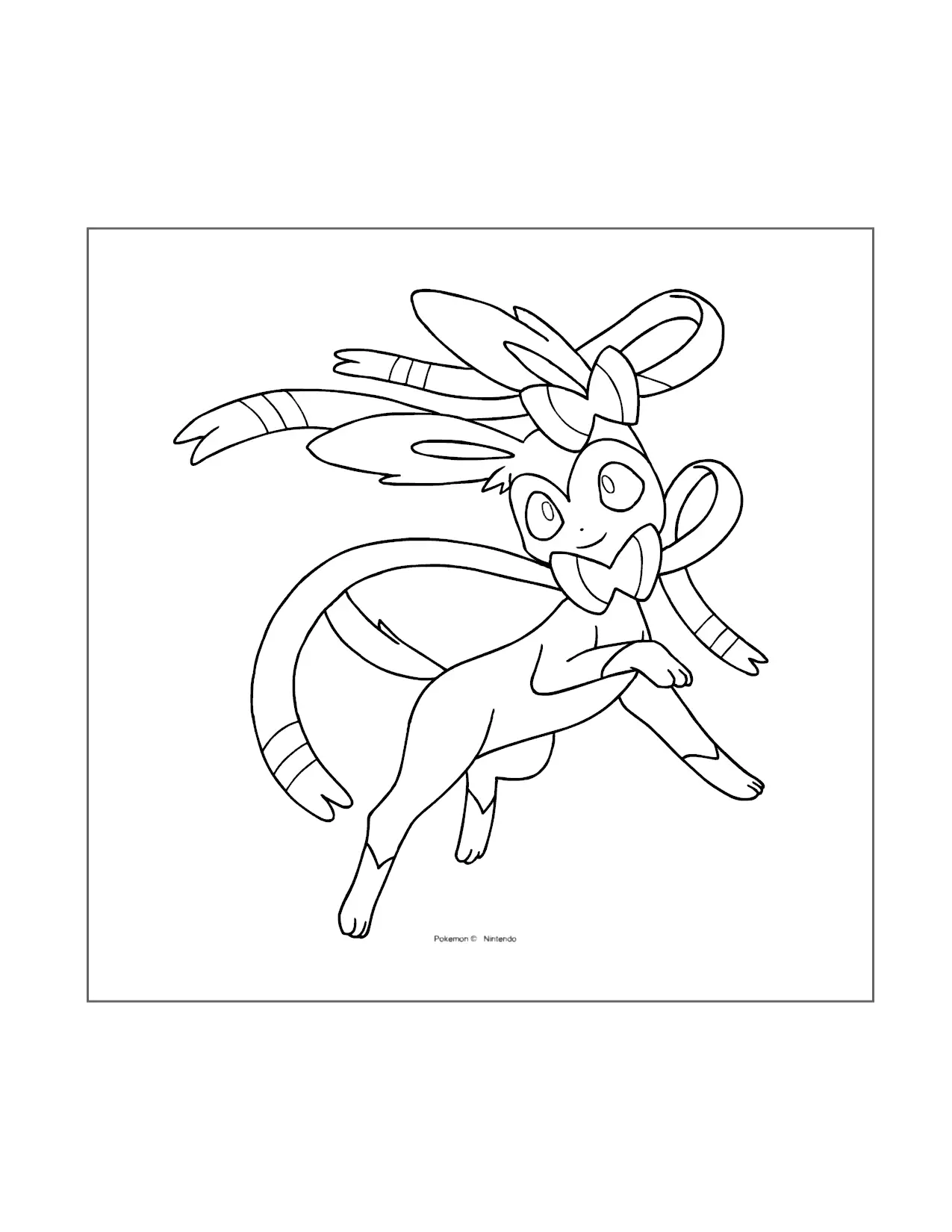 Sylveon Eevee Evolution Coloring Page