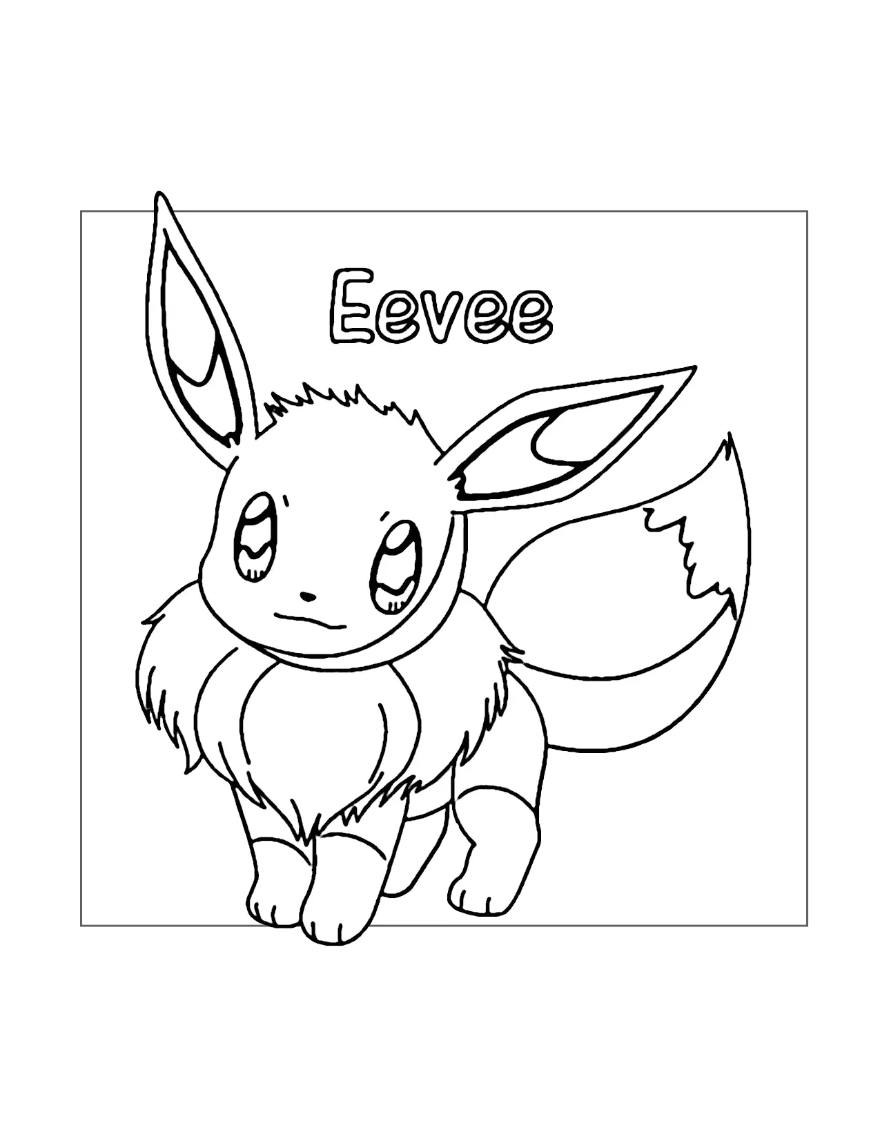 Sweet Eevee Coloring Page