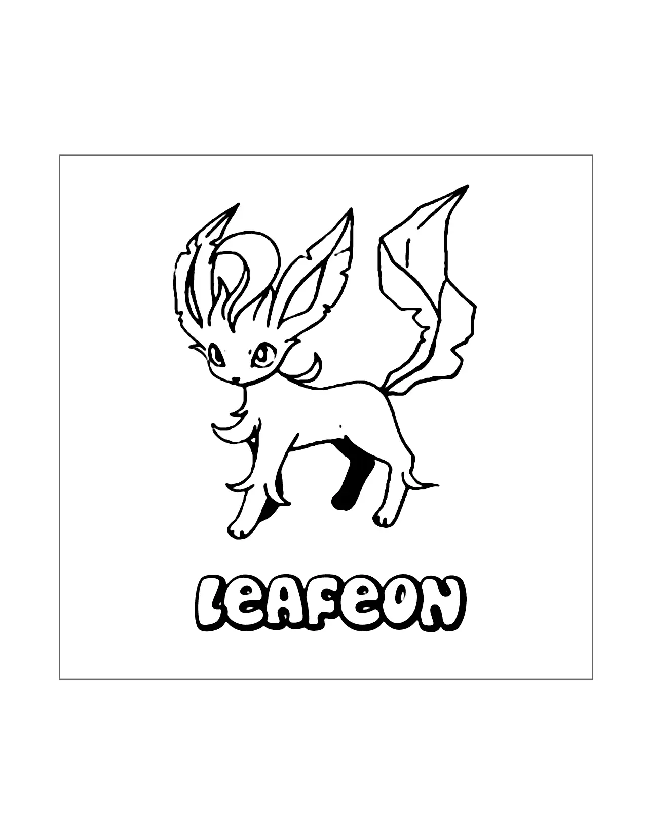 Leafeon Eevee Coloring Page