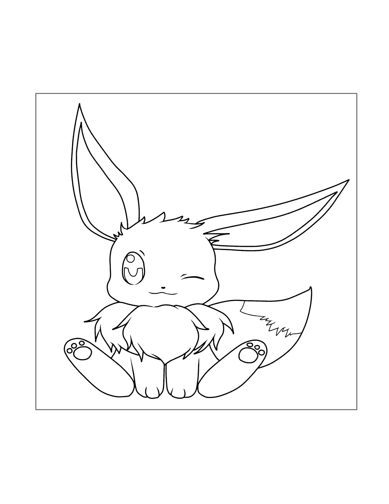 Cutest Ever Eevee Coloring Page