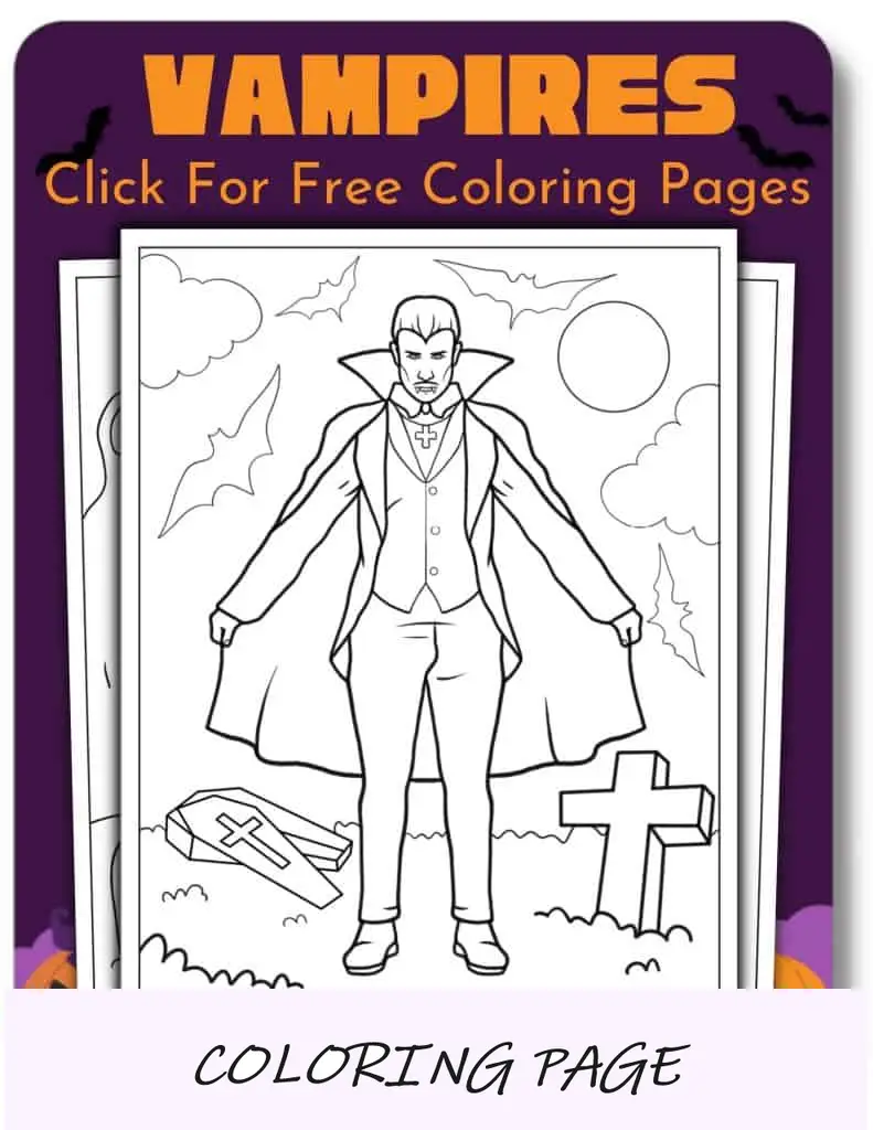 Desenhos para colorir de Halloween de vampiros