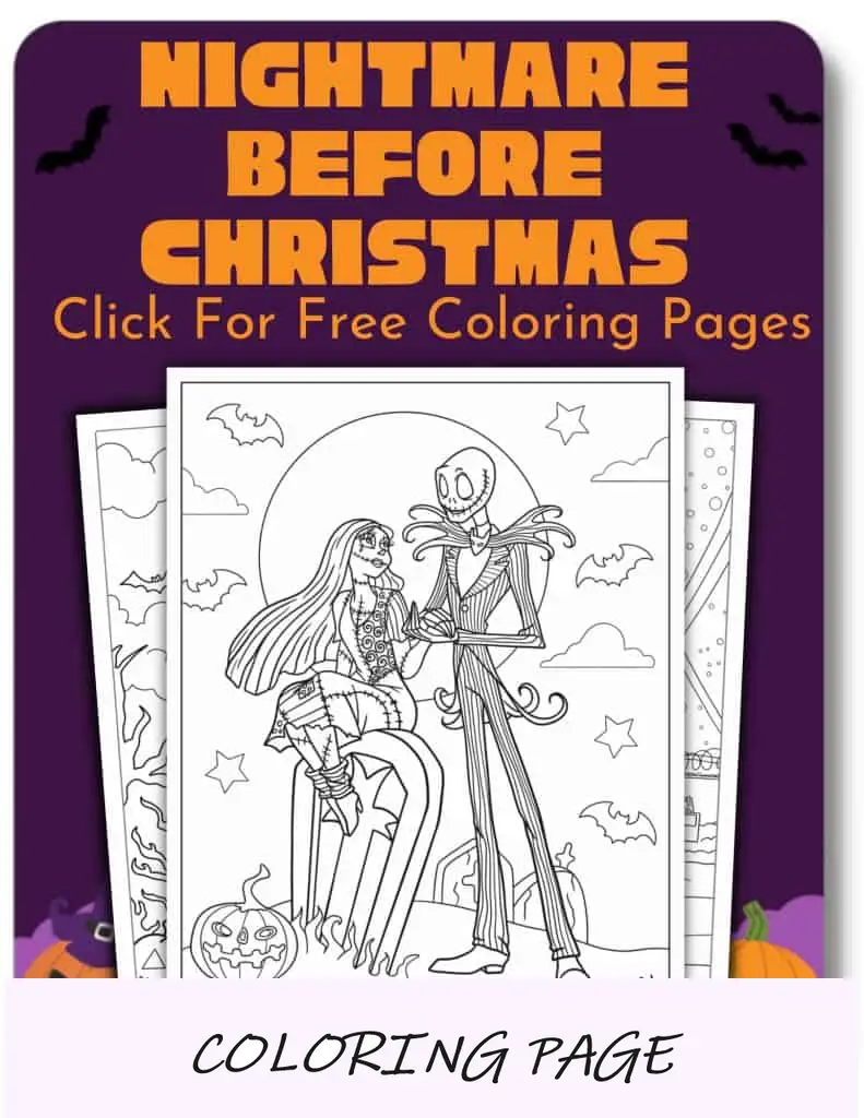 Desenhos para colorir de Halloween de abóboras Pesadelo antes do Natal