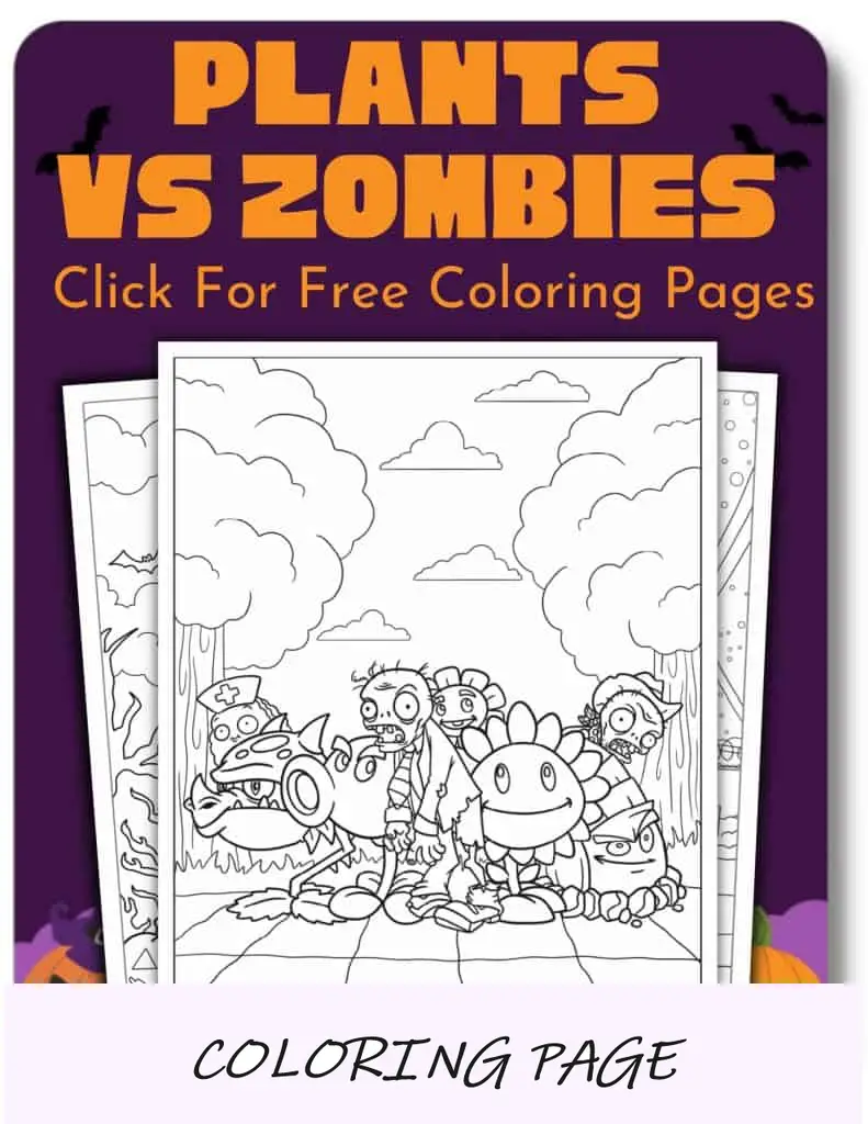 Páginas para colorir de Halloween de abóboras Plantas Vs Zumbis