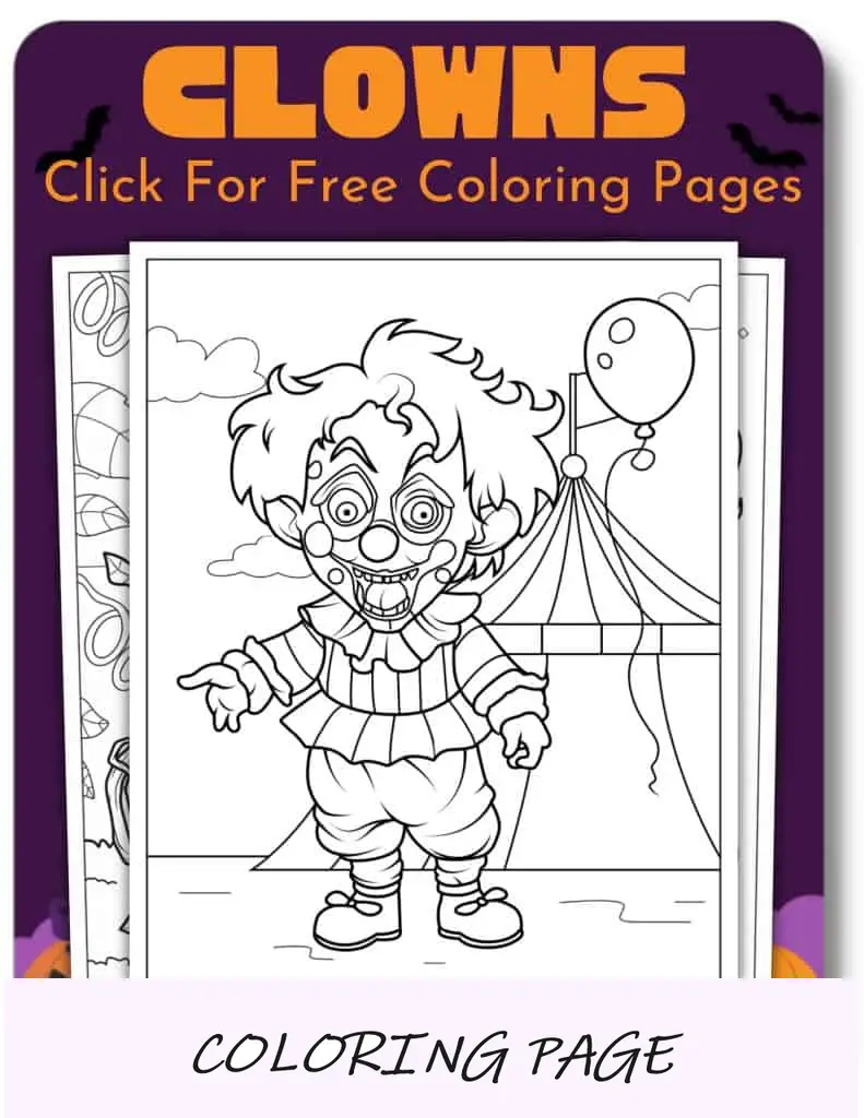 Desenhos para colorir de Halloween de palhaços