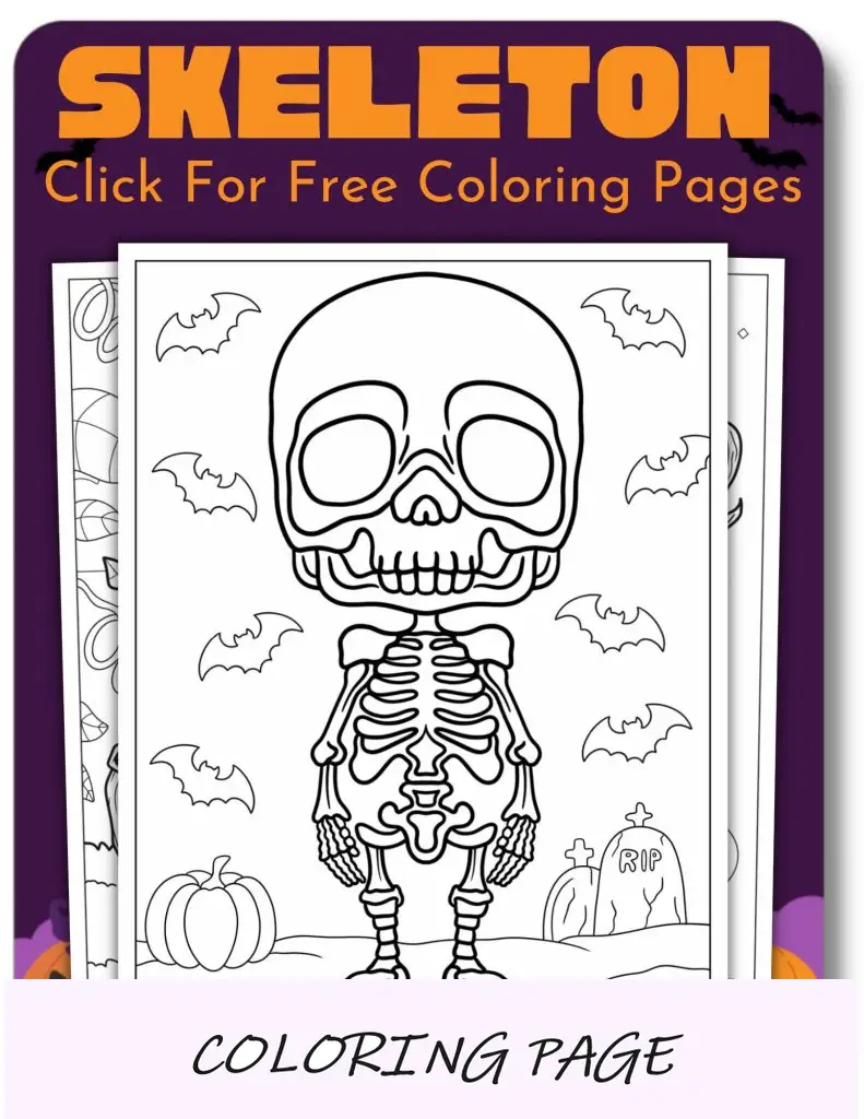 Desenhos de esqueleto para colorir para o Halloween