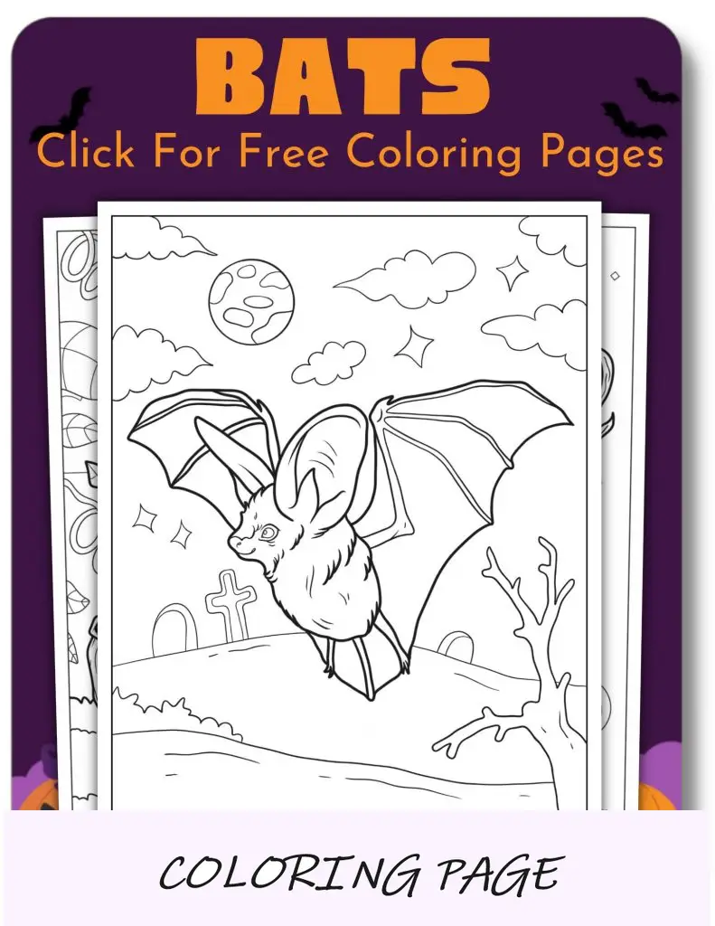 Páginas para colorir de morcegos para o Halloween
