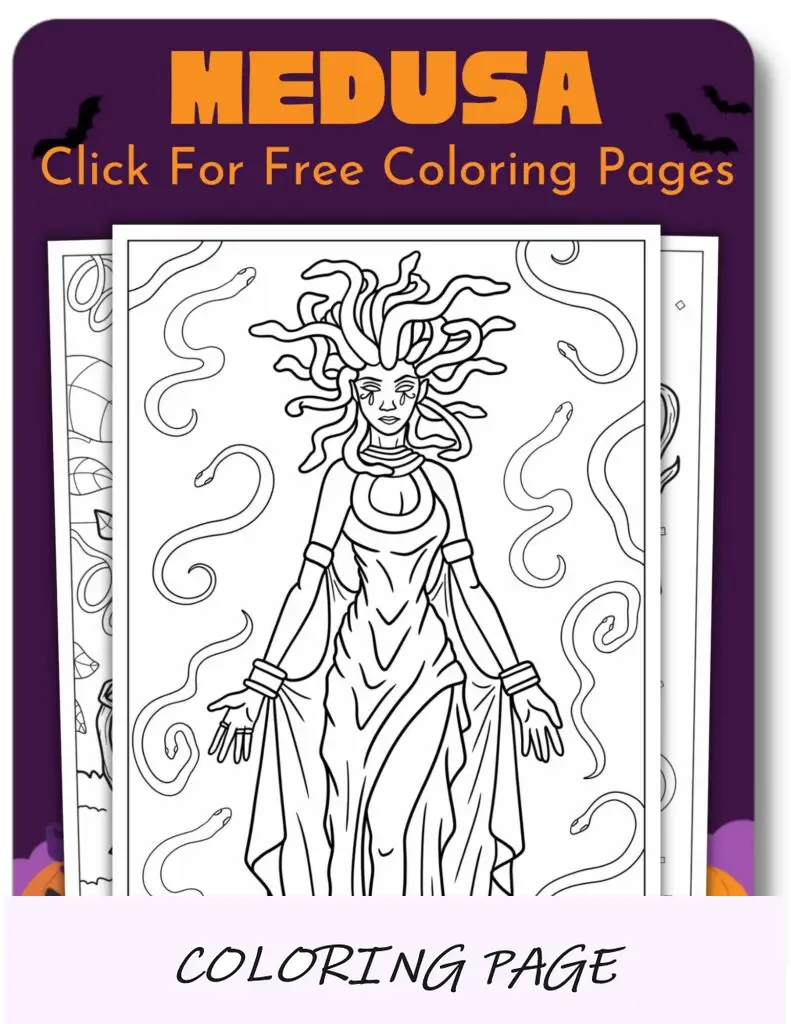 Desenhos para colorir Medusa para o Halloween