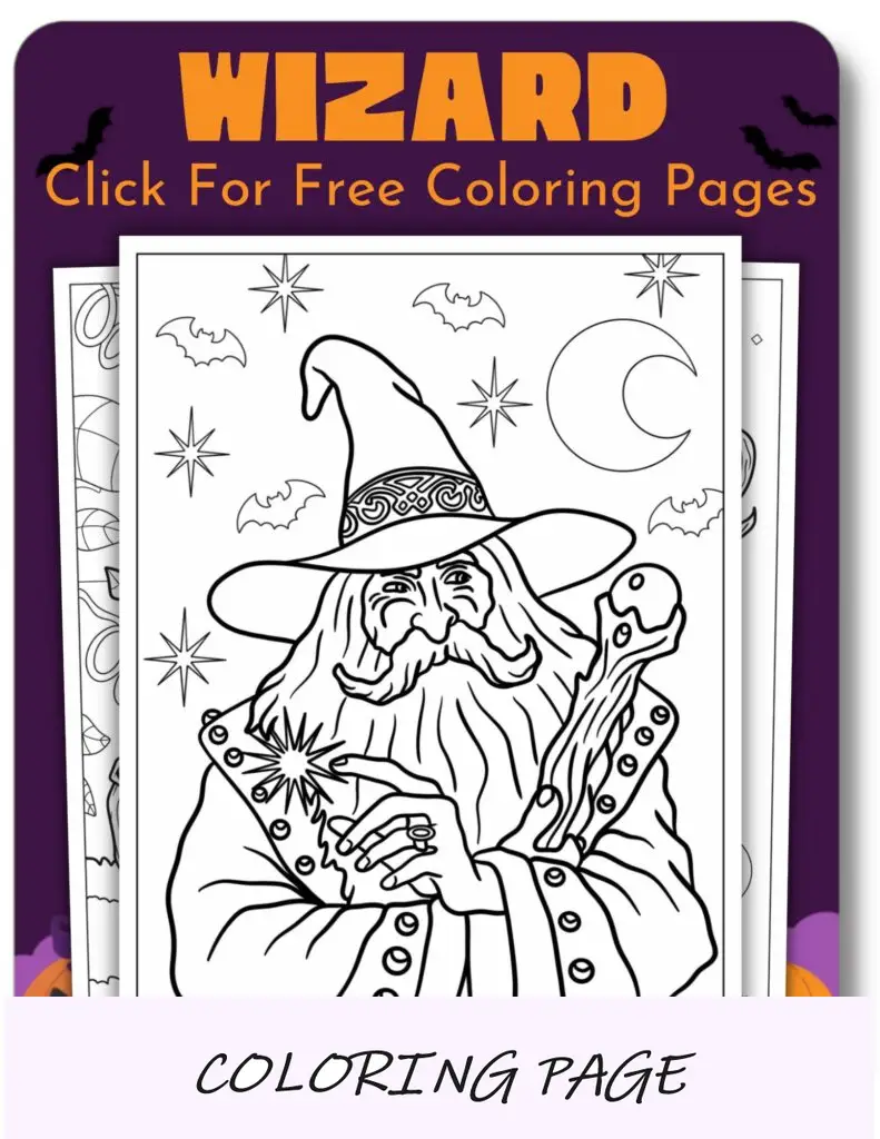 Desenhos para colorir de mago para o Halloween