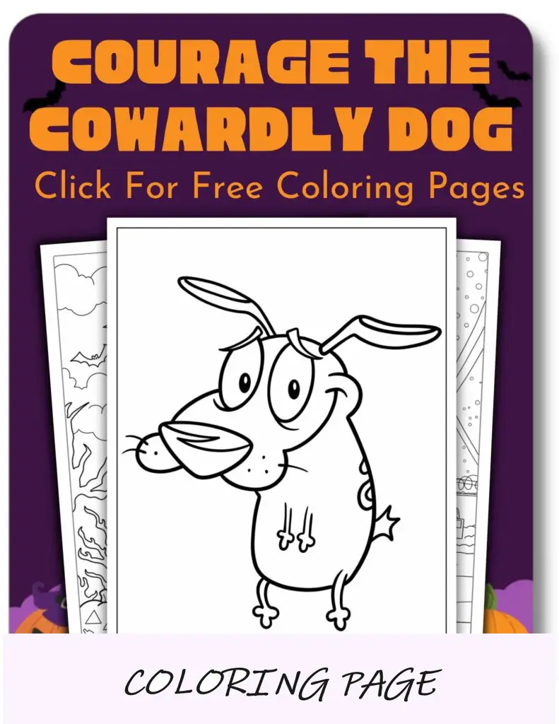 Desenhos para colorir de Coragem, o cachorro covarde para o Halloween
