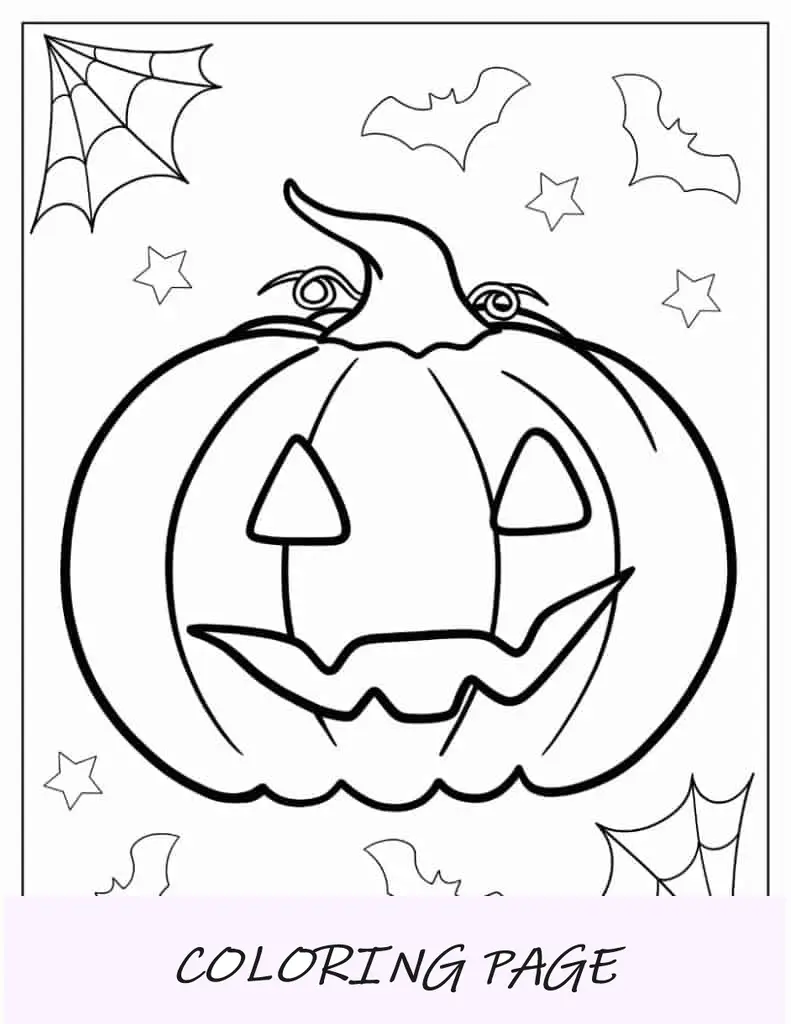 Página para colorir de Halloween de Jack-O-Lantern para crianças