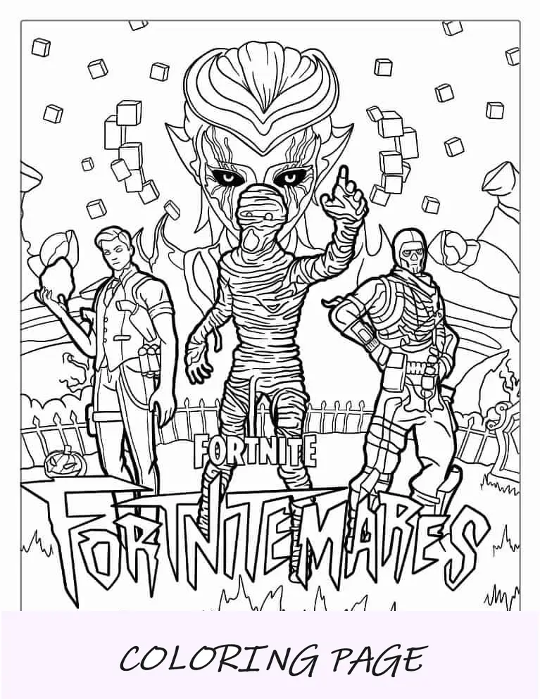 Página para colorir de Halloween de Fornitemares